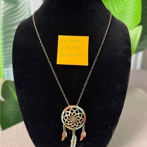 Gold Dreamcatcher Pendant Necklace